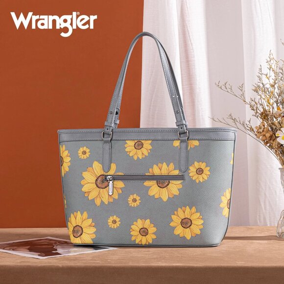 Wrangler Sunflower Print Tote Bag Jean - Picture 2 of 4